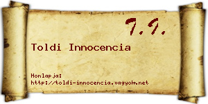 Toldi Innocencia névjegykártya